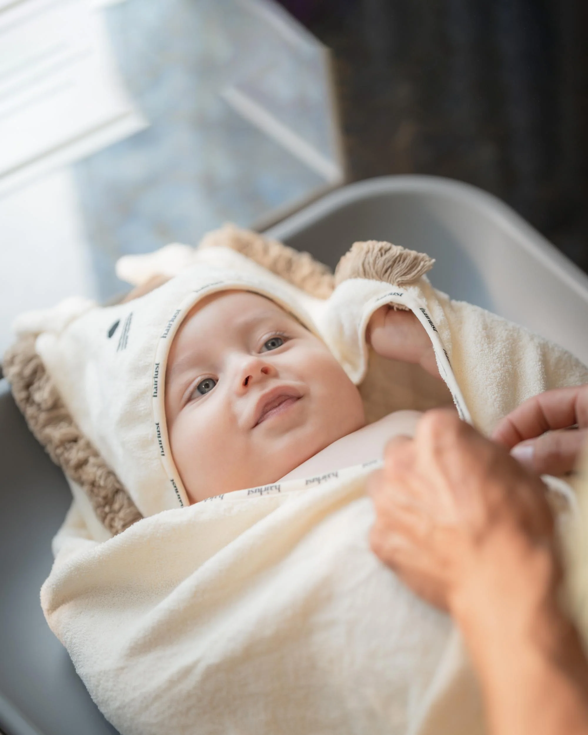 Bamboo Baby Hooded Towel, Lion - Image 4