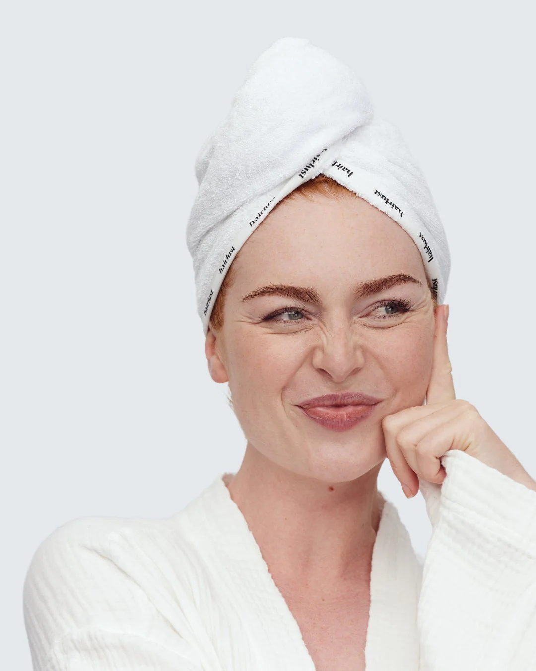 Bamboo Hair Towel Wrap, Blanc - Image 7