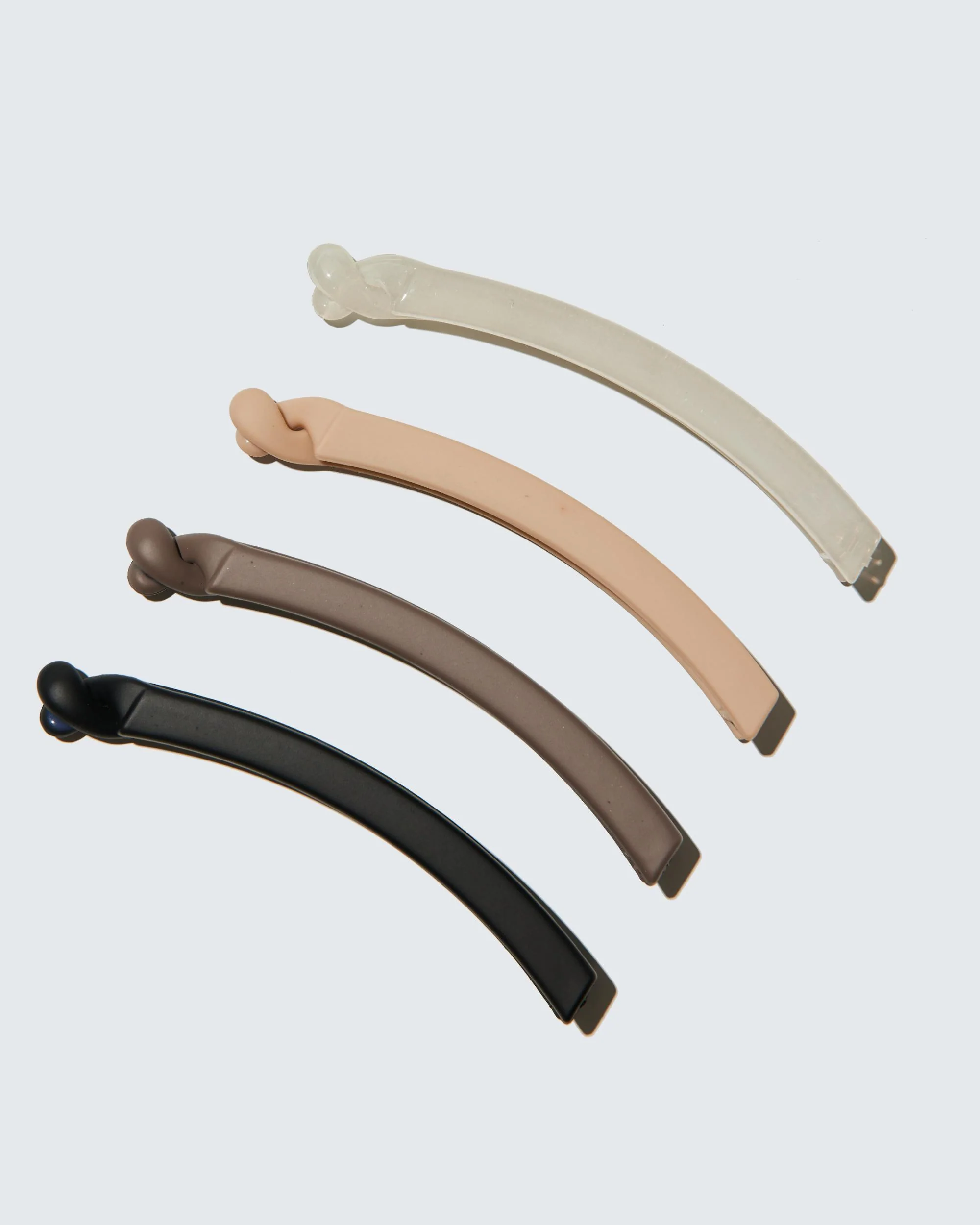 Banana Hair Clips Extra Slim, 4-Pack, Café - Image 3