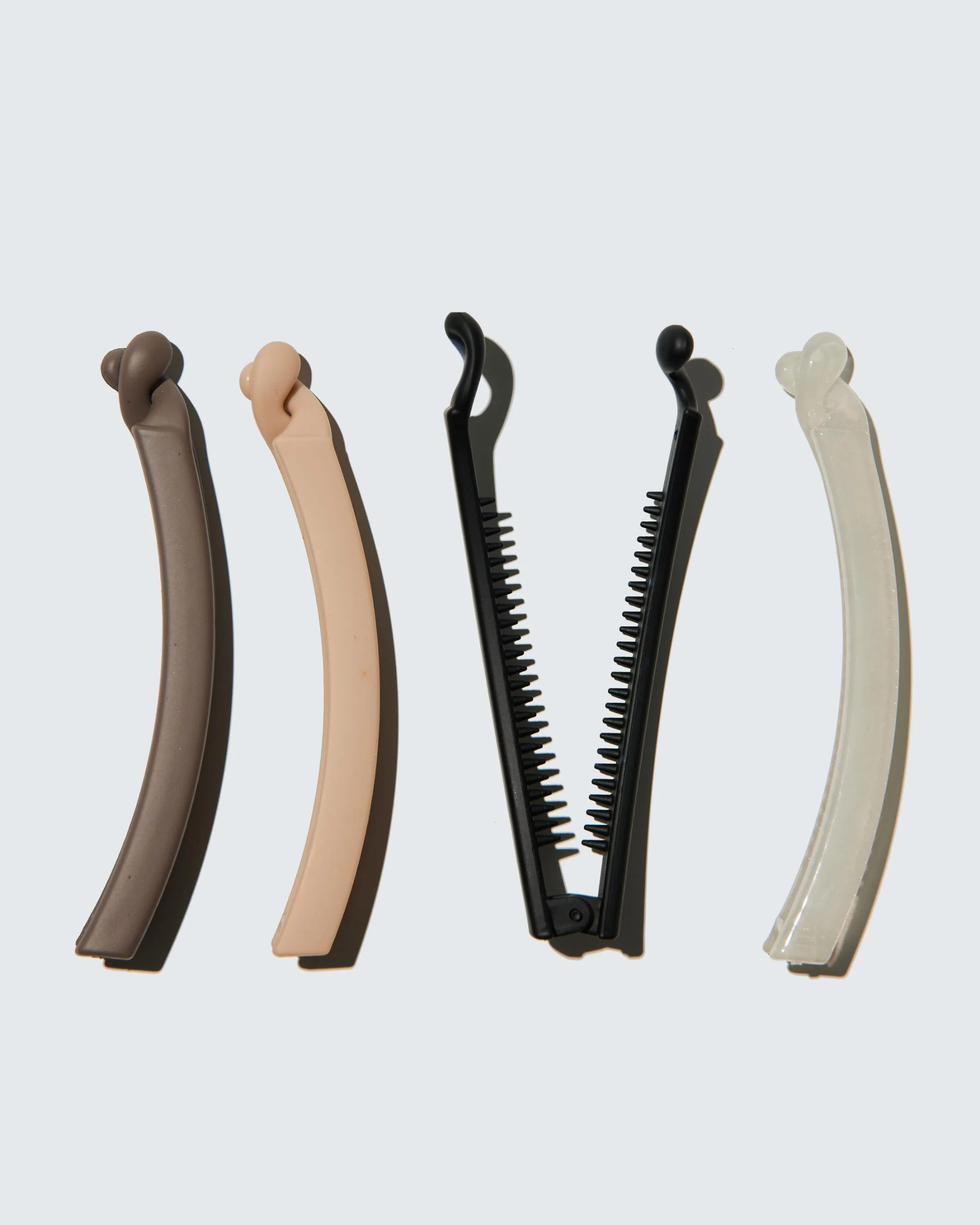 Banana Hair Clips Extra Slim, 4-Pack, Café - Image 4