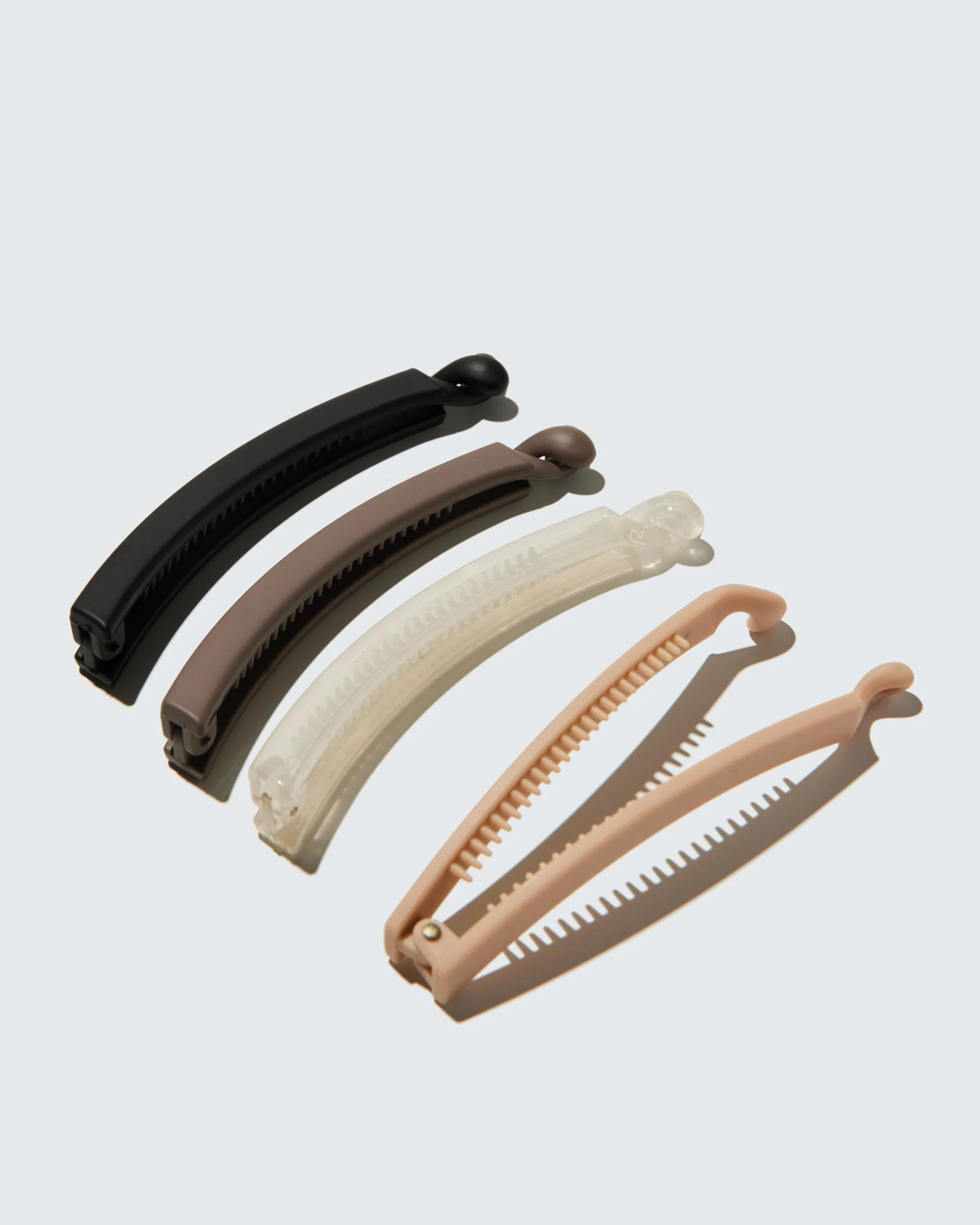 Banana Hair Clips Extra Slim, 4-Pack, Café - Image 5