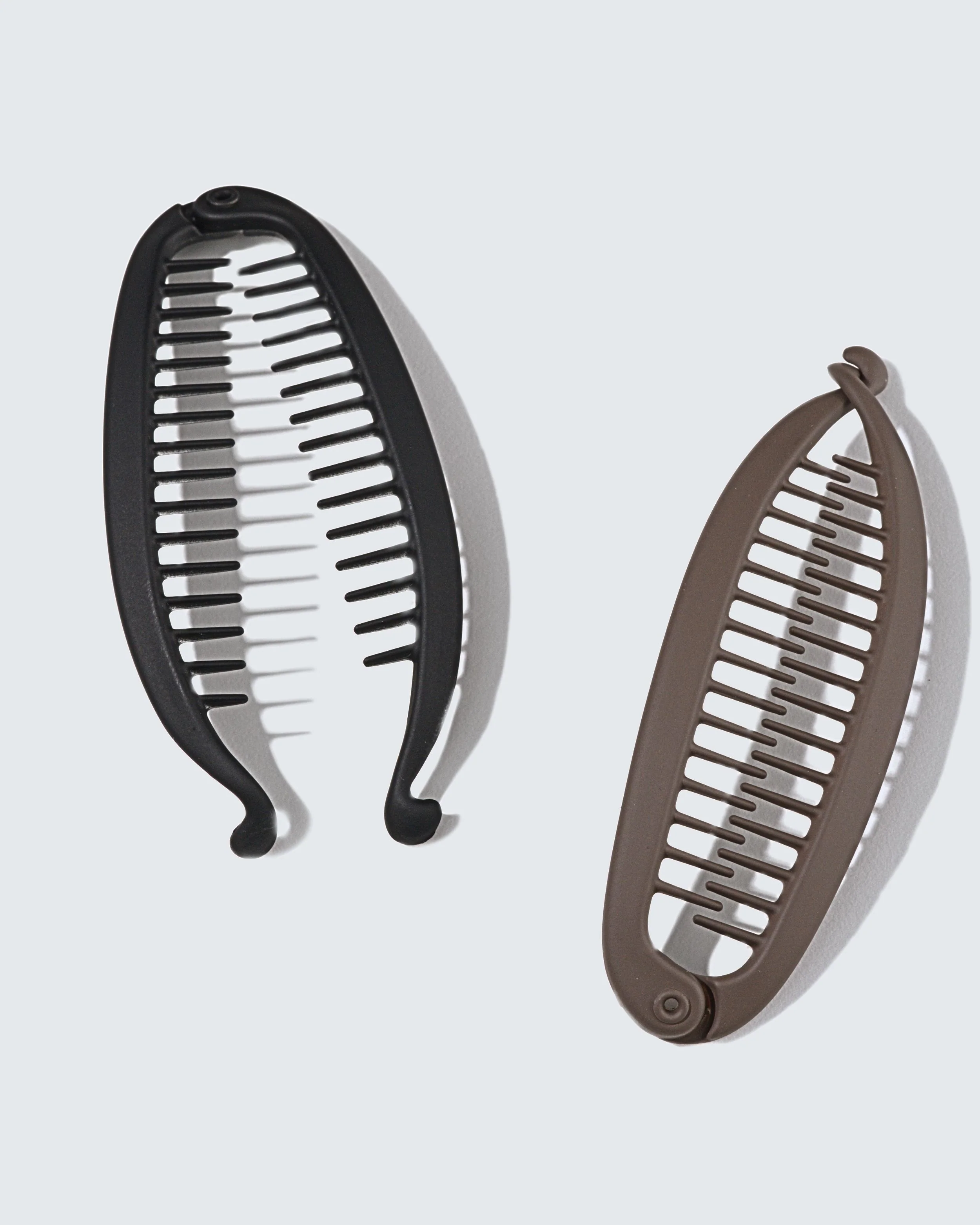 Banana Hair Clips Regular, 2-Pack, Noir/Marron - Image 3