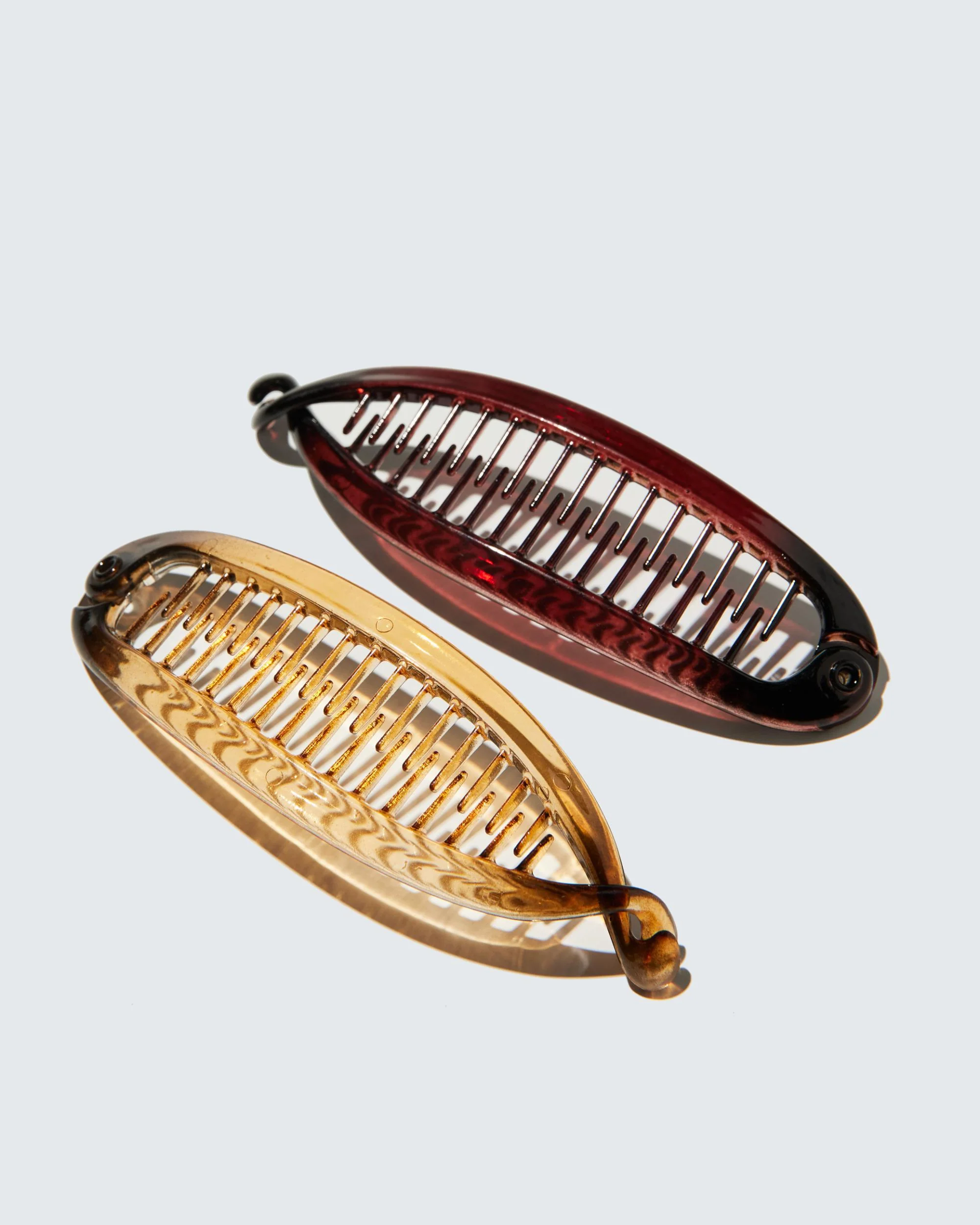 Banana Hair Clips Regular, 2-Pack, Transparent Marron/Ambré - Image 4