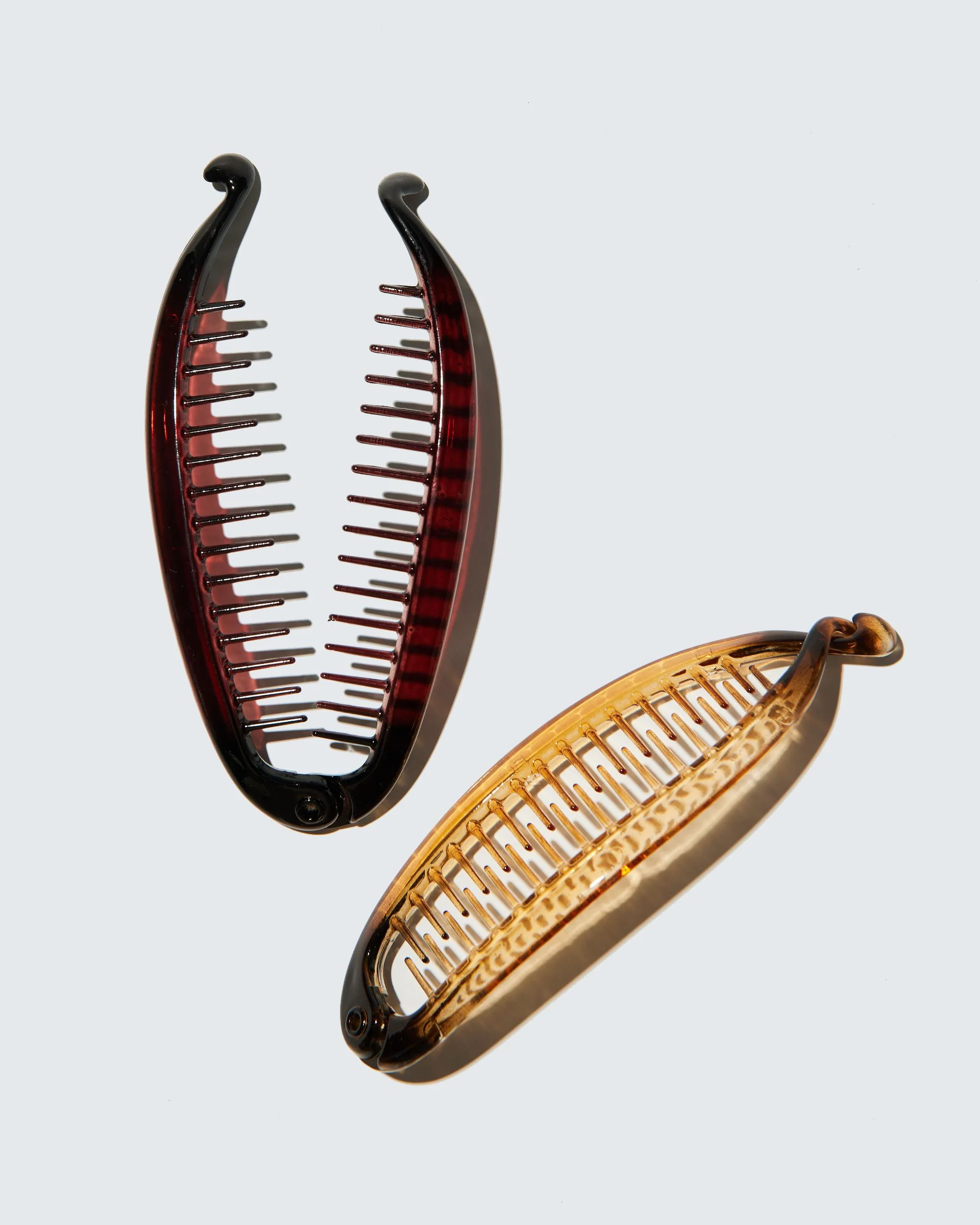 Banana Hair Clips Regular, 2-Pack, Transparent Marron/Ambré - Image 5