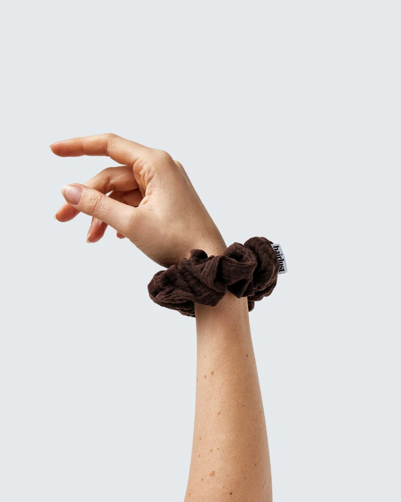 Cotton Scrunchies, Medium, 3-Pack, Café - Image 3