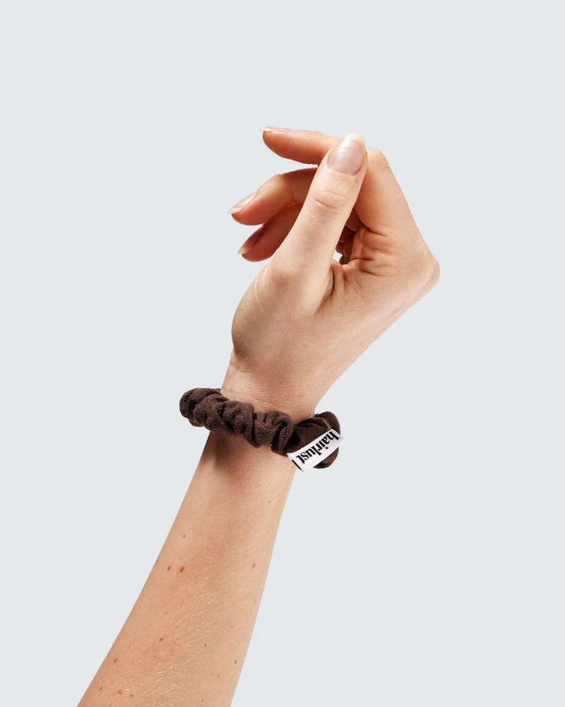 Cotton Scrunchies, Small, 5-Pack, Café - Image 3