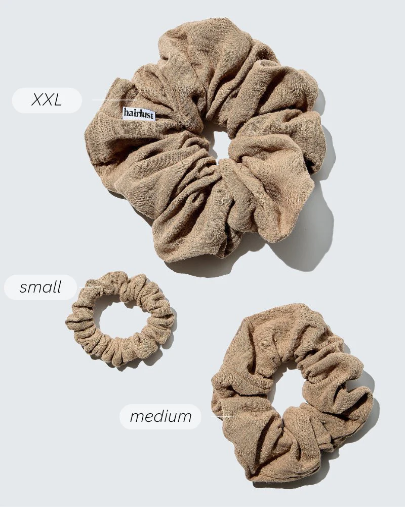 Cotton Scrunchies, Small, 5-Pack, Café - Image 5