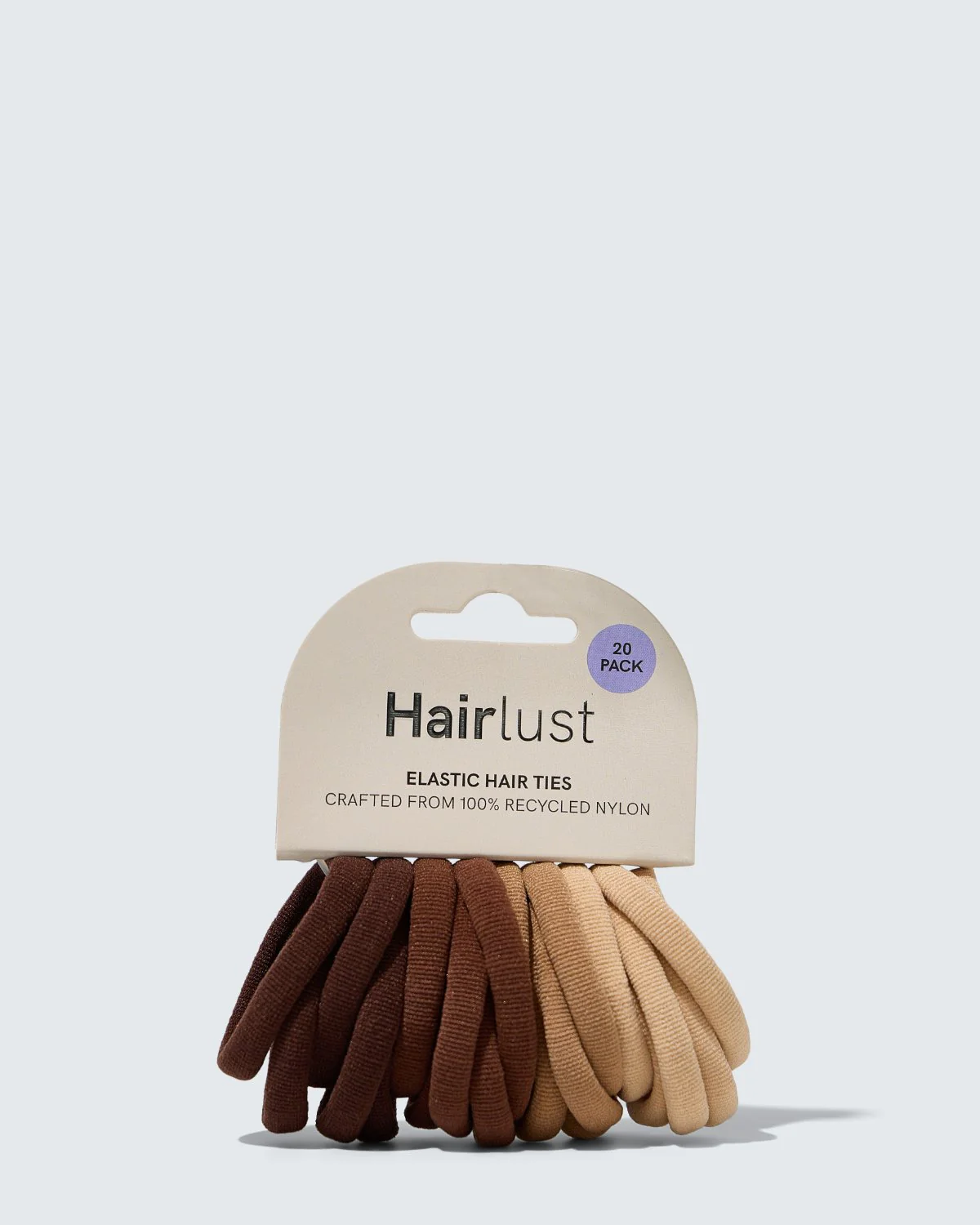Elastic Hair Ties, 20-Pack, Café - Image 5