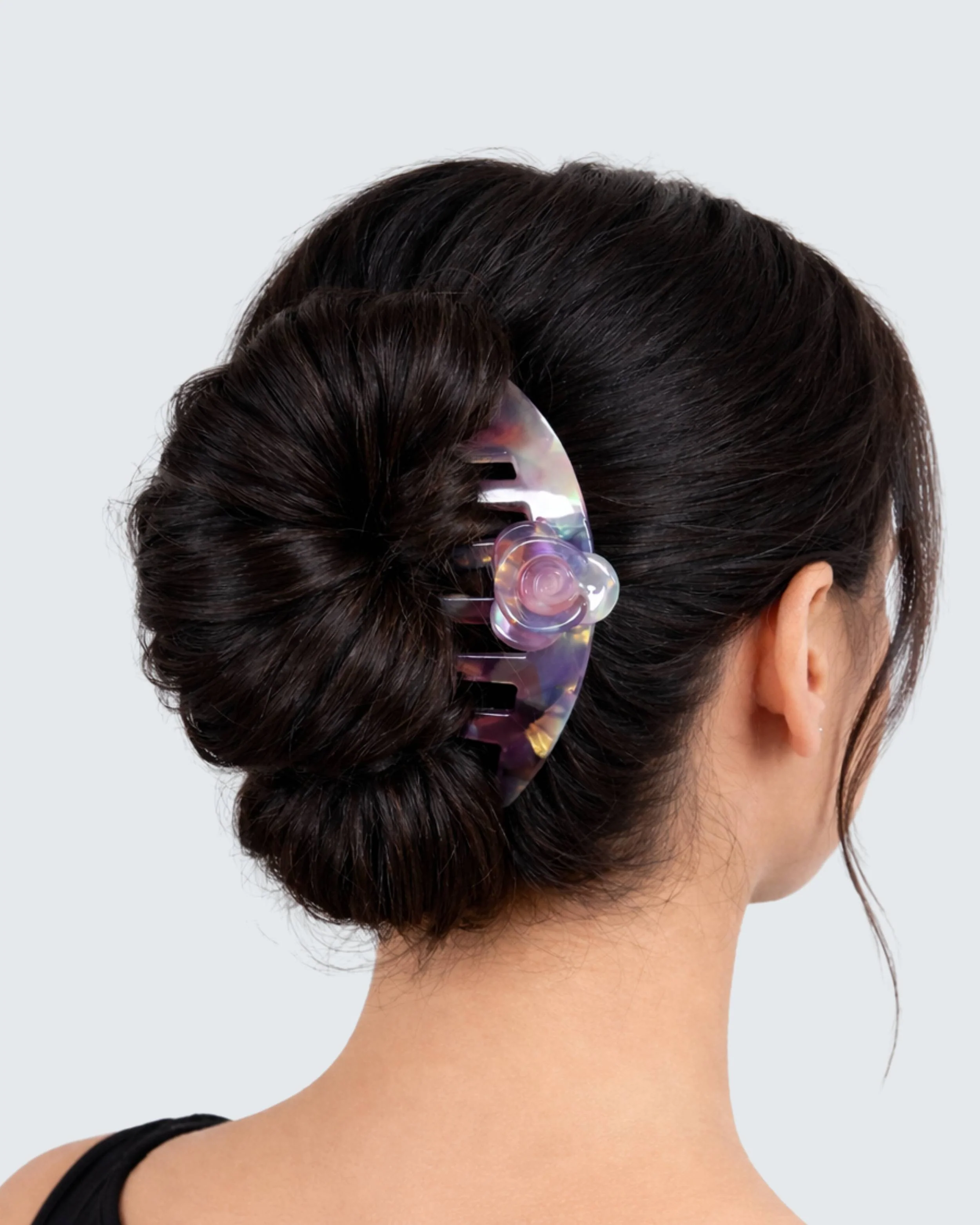 French Twist Hair Comb Clip, Violet Nacré - Image 3