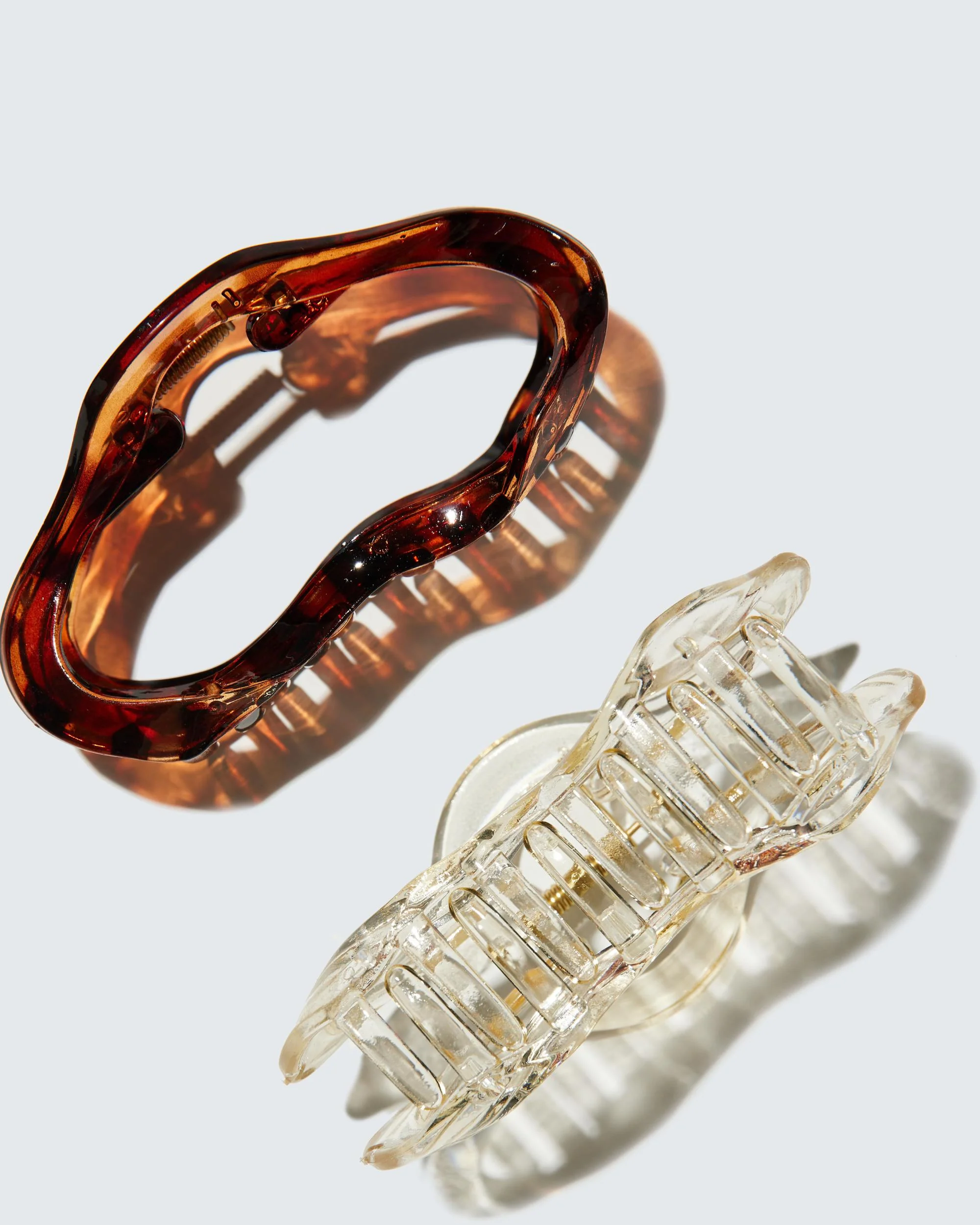 Large Claw Hair Clips, Cloud, 2-Pack, Transparent/Ambré - Image 3