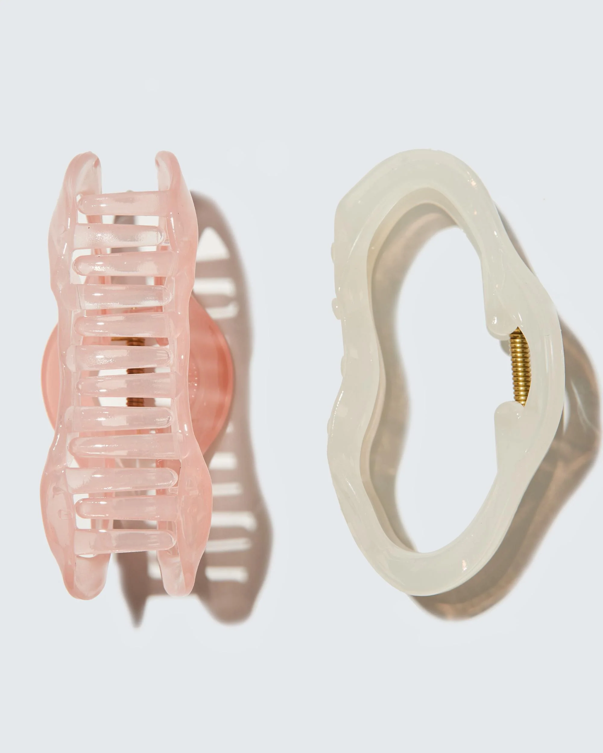 Large Claw Hair Clips, Cloud, 2-Pack, Pêche/Ivoire - Image 4