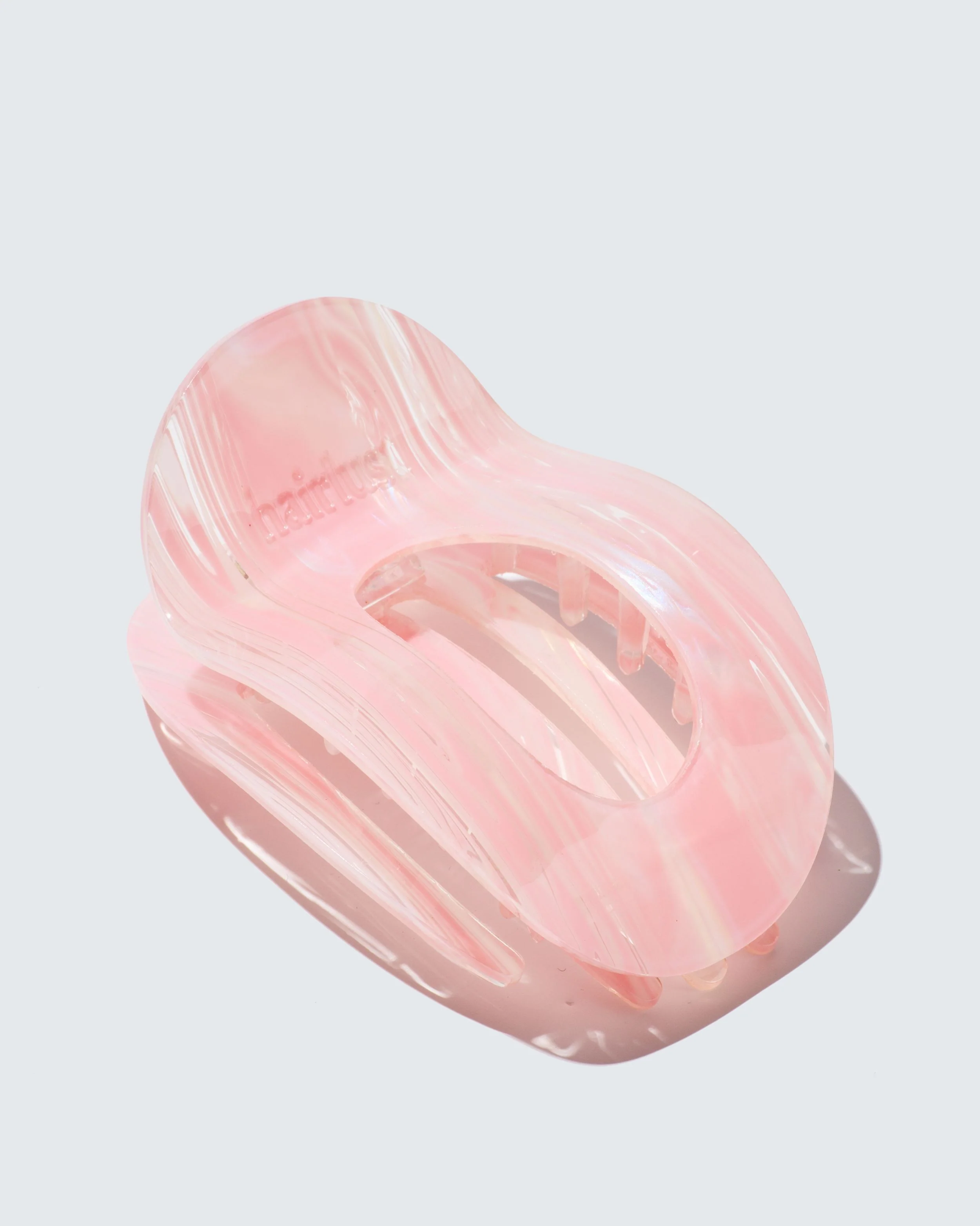 Large Flat Claw Hair Clip, Rose Pastel - Image 3