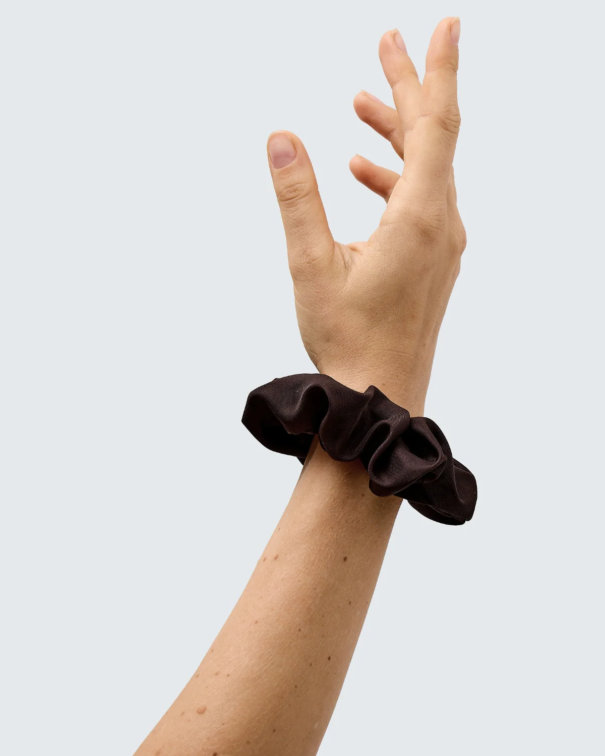 Satin Silk Scrunchies, Medium, 3-Pack, Café - Image 3