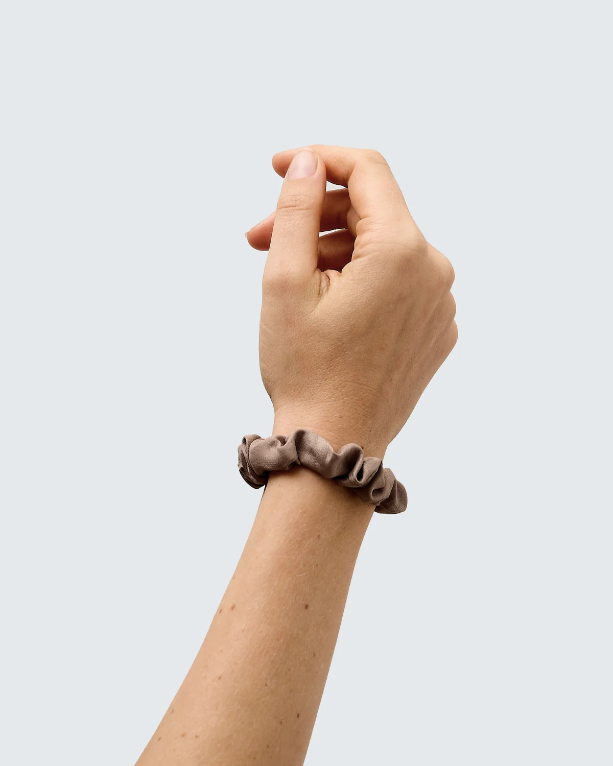 Satin Silk Scrunchies, Small, 5-Pack, Café - Image 4
