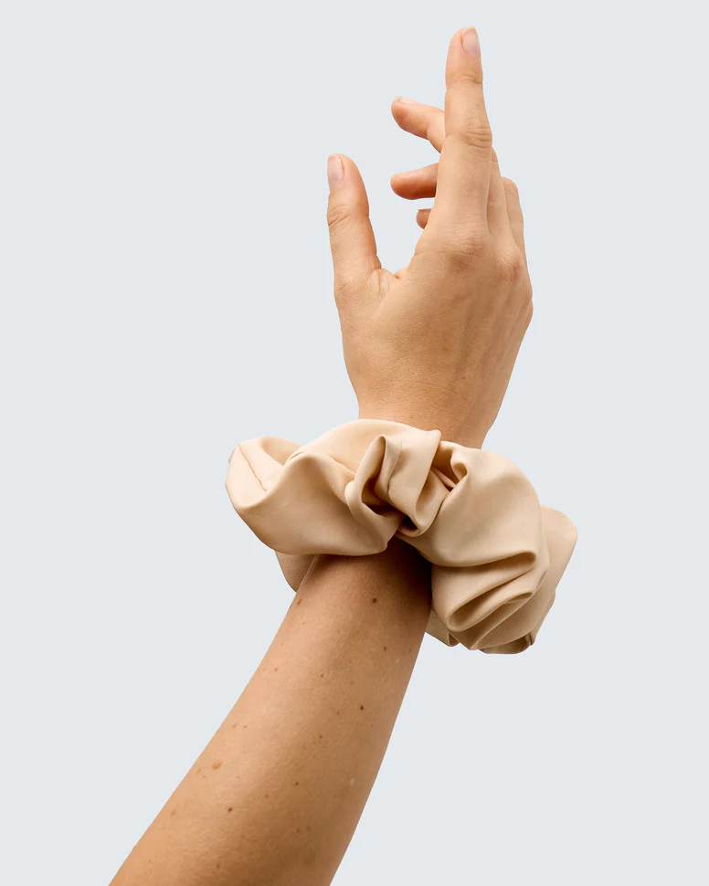 Satin Silk Scrunchies, XXL, 3-Pack, Café - Image 4