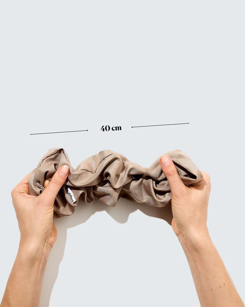 Satin Silk Scrunchies, XXL, 3-Pack, Café - Image 5