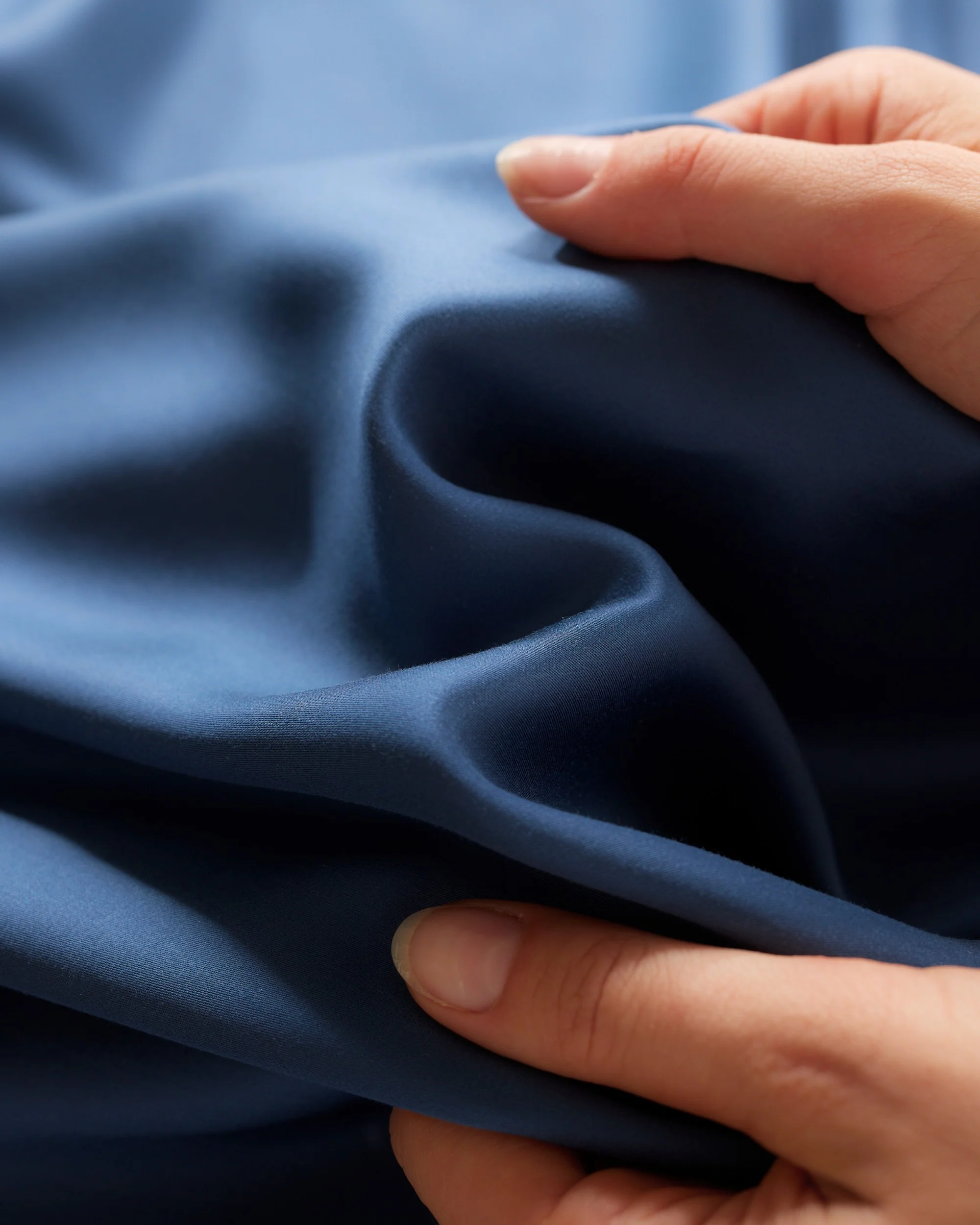 Silky Bamboo Flat Sheet, Bleu Nuit - Image 3