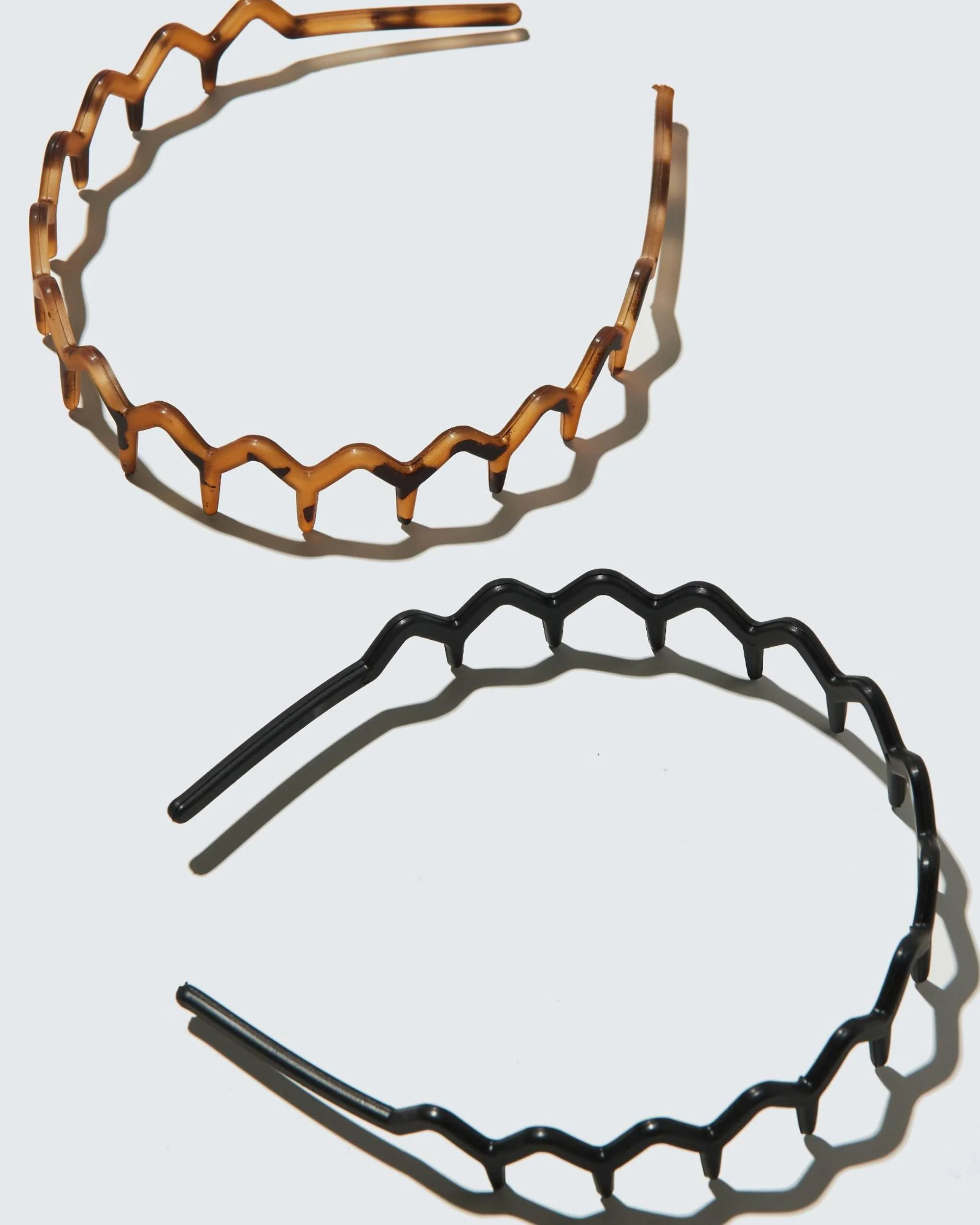 Slim Zig Zag Headband with Teeth, 2-Pack, Ambré/Noir - Image 3