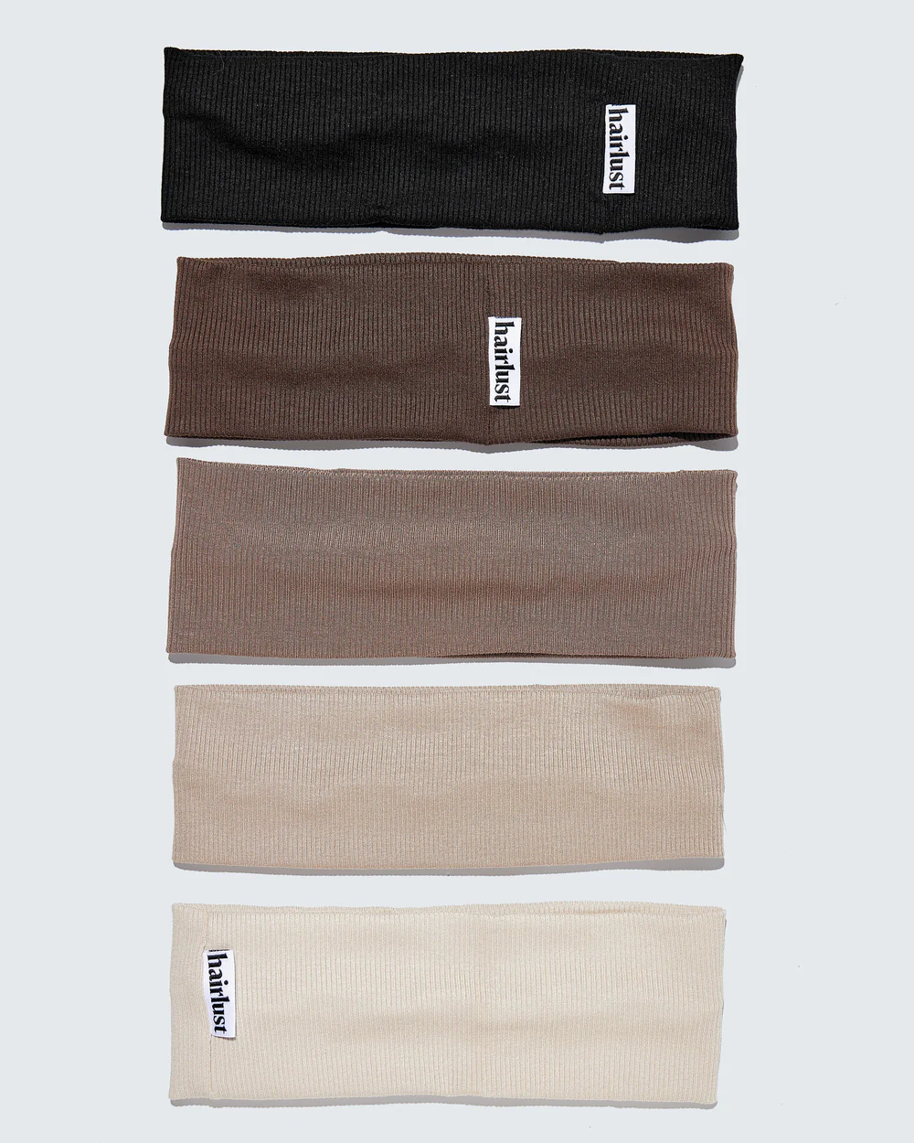 Wide Jersey Headbands, 5-Pack, Café - Image 4