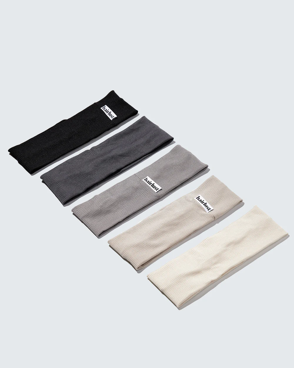 Wide Jersey Headbands, 5-Pack, Gris - Image 5