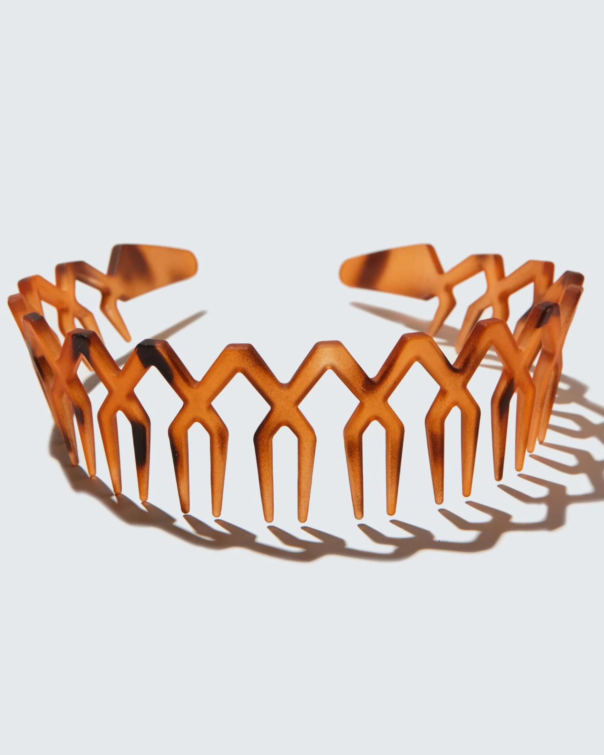 Wide Zig Zag Headband with Teeth, Ambré Marbré - Image 3