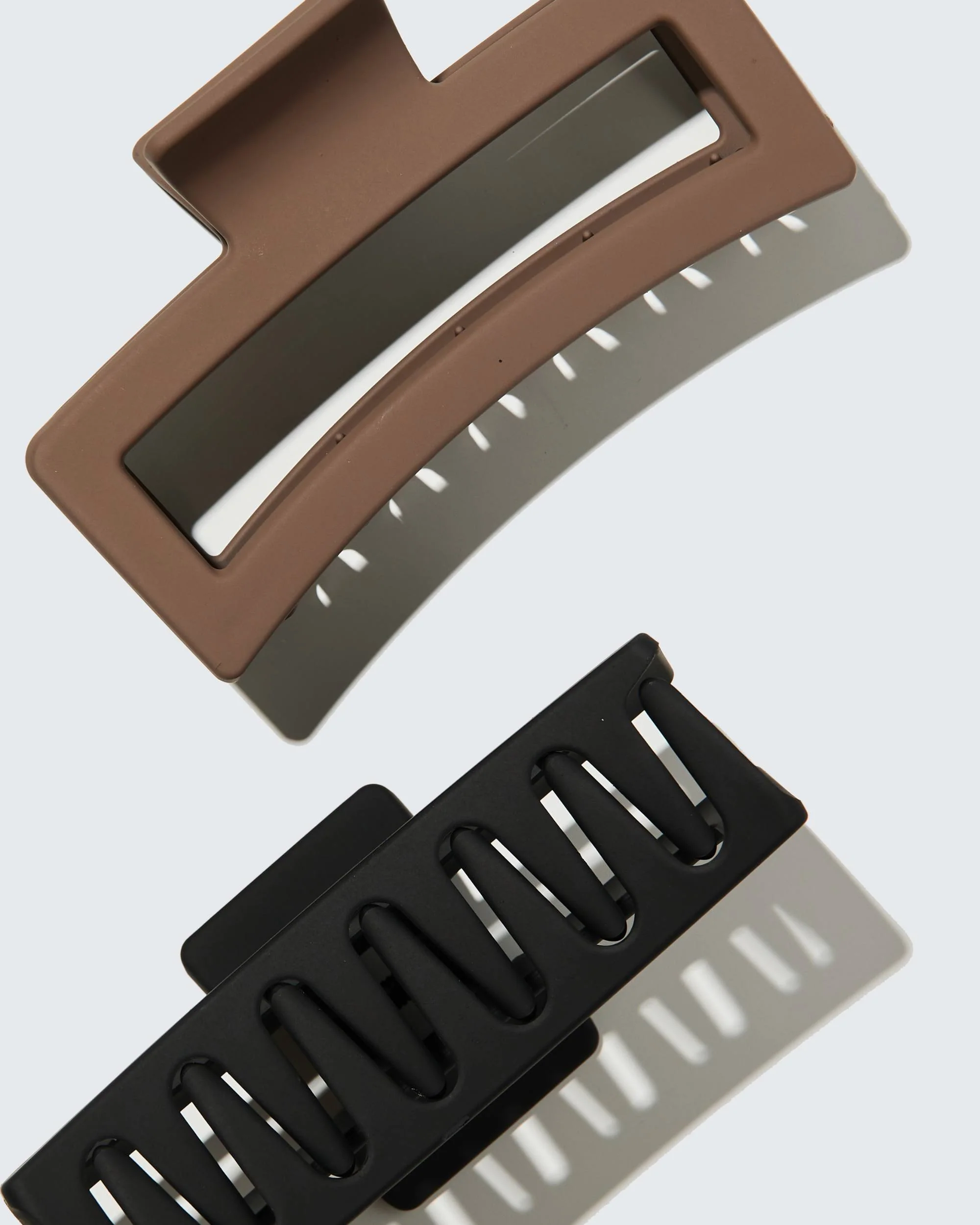 XXL Jumbo Claw Hair Clips, 2-Pack, Noir/Marron - Image 3