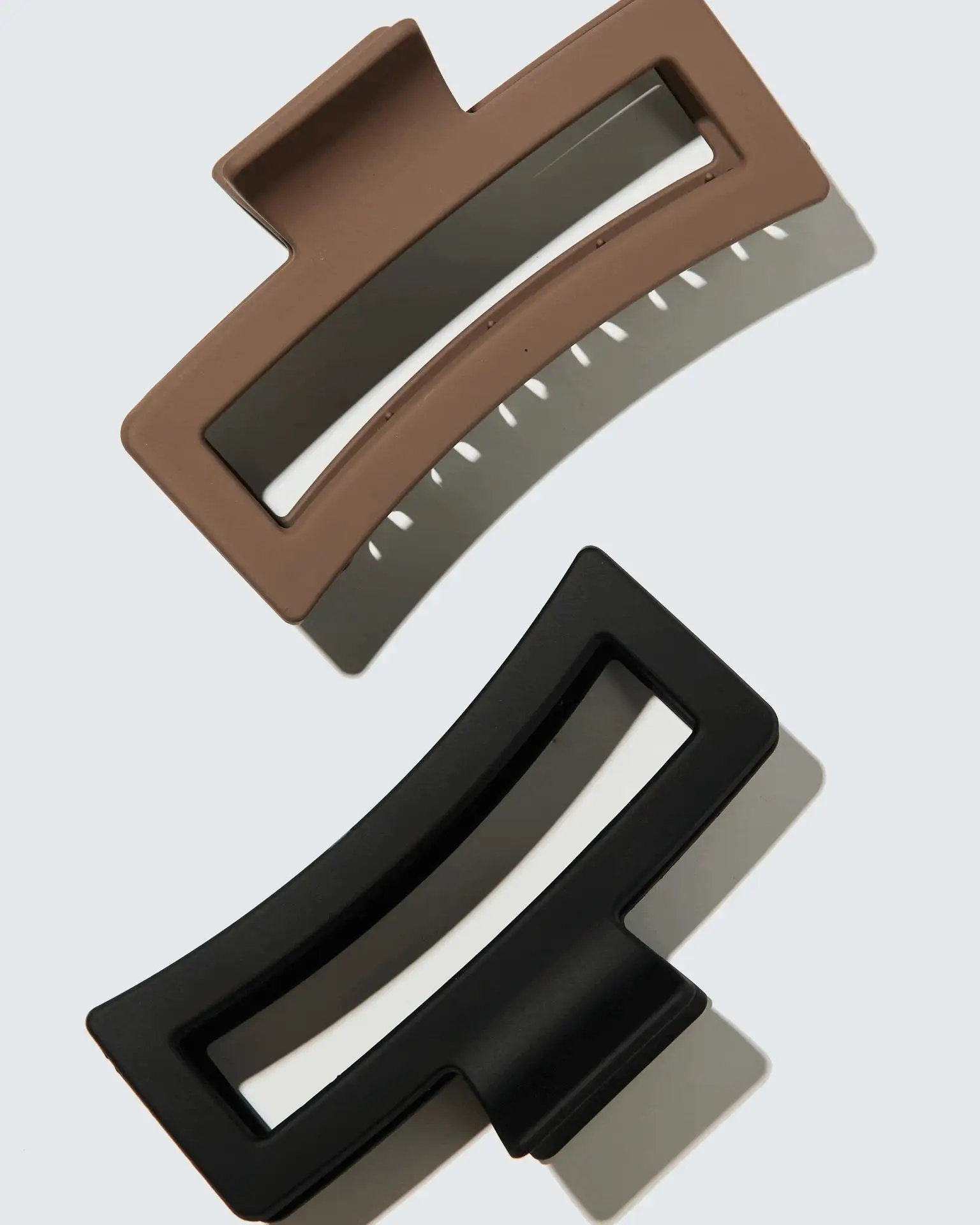 XXL Jumbo Claw Hair Clips, 2-Pack, Noir/Marron - Image 5