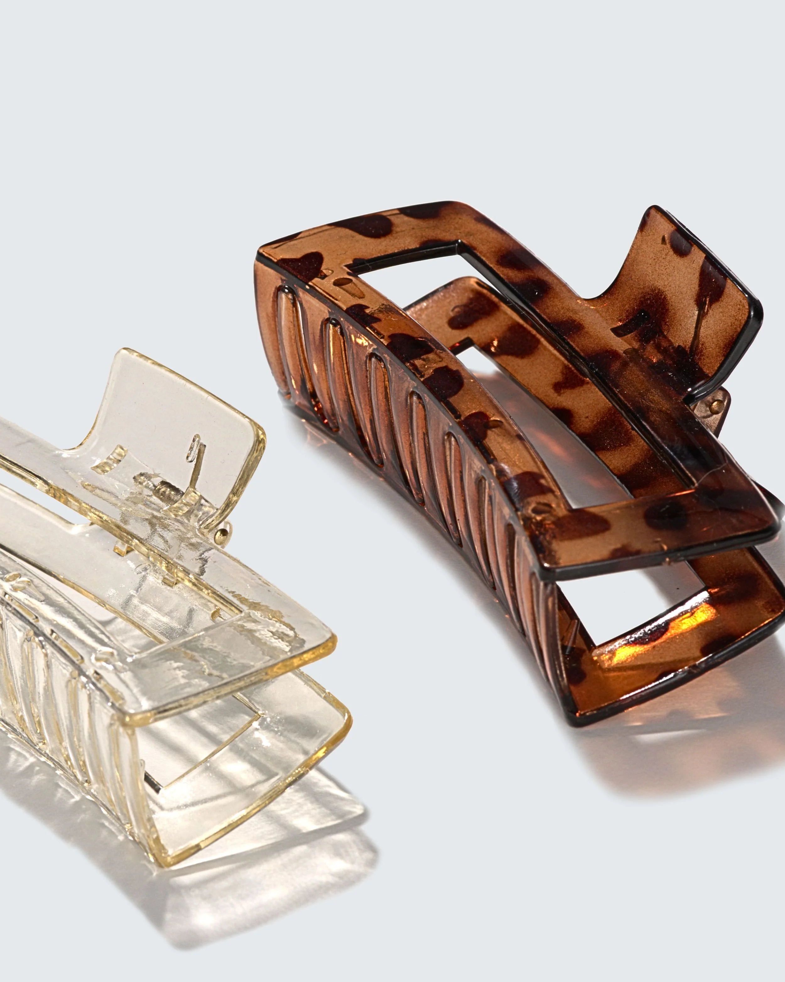 XXL Jumbo Claw Hair Clips, 2-Pack, Transparent/Ambré - Image 5